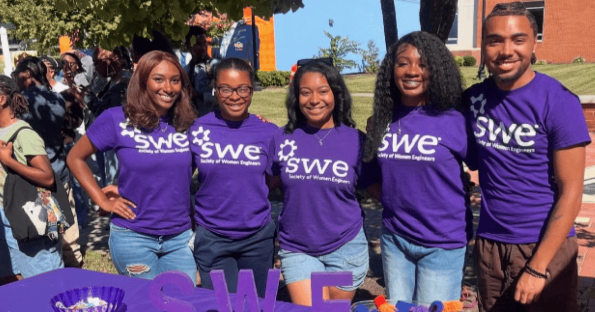 Group photo of the Virginia State University SWE Affiliate